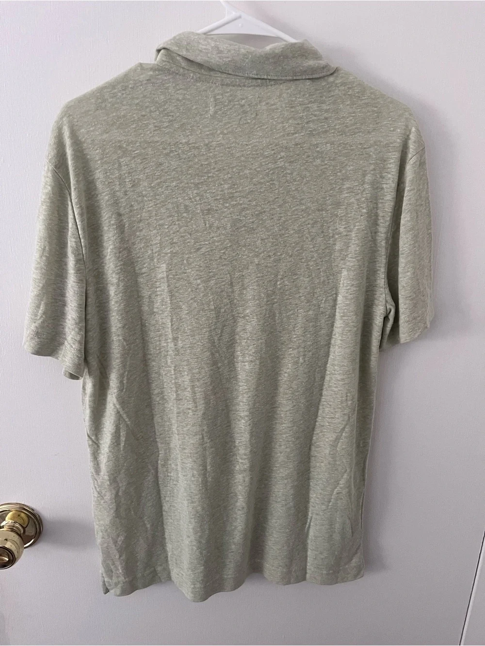Banana Republic Linen Blend Sweet Grass Light Green Polo Short Sleeve Medium